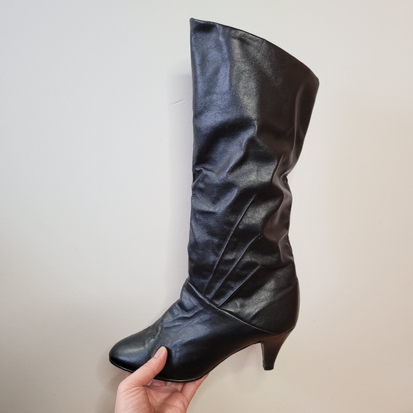 Kinney, Black leather heeled boots - Picture 10 of 16